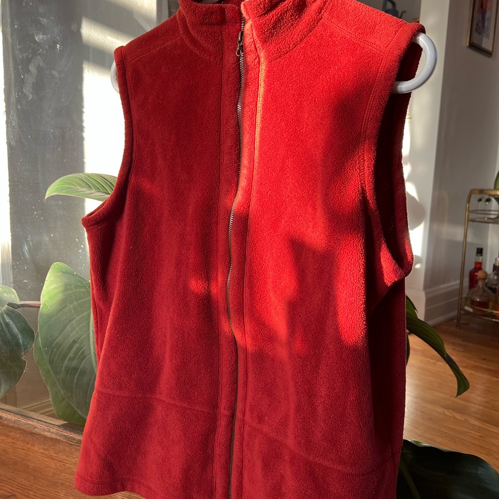 Women's Orange Fleece Vest